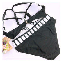 Load image into Gallery viewer, Swimwear Bikinis   Swimming Suit For Women Swimsuit Padded Push-up Bikini Set Women Padded Push up Bikini Set Halter Two Piece Cross Top Swimsuit Patchwork Bathing Suit
