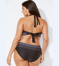 将图片加载到图库查看器，Swimwear High Waist Two Piece Plus Size Large Size Plus Fat Printed Swimsuit Women Back Bikini Beach Bathing Suit Women High Waist Swimsuits Triangle Bathing Suit

