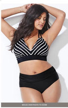 将图片加载到图库查看器，Swimwear High Waist Two Piece Plus Size Large Size Plus Fat Printed Swimsuit Women Back Bikini Beach Bathing Suit Women High Waist Swimsuits Triangle Bathing Suit
