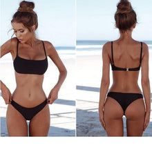Load image into Gallery viewer, Swimwear Women Bikini Set Hollow Out Swimsuit Padded Halter Padded Push Up Bikini Set Two Pieces Swimsuit For Women Swimwear Bathing Suit Gifts For Mom Wife Girlfriend Lace Up Two Piece Bathing Suit
