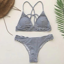 Load image into Gallery viewer, Swimwear Women Bikini Set Hollow Out Swimsuit Padded Halter Padded Push Up Bikini Set Two Pieces Swimsuit For Women Swimwear Bathing Suit Gifts For Mom Wife Girlfriend Lace Up Two Piece Bathing Suit
