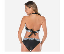 将图片加载到图库查看器，Swimwear Women Plus Size Two-Pieces Split Bikinis Set Padded Push Up Bikini Set Two Pieces Swimsuit Women Swimwear Bathing Suit Gifts For Mom Wife Girlfriend Bathing Suit Push Up Padded Halter Polyester Print Beachwear Swimsuit
