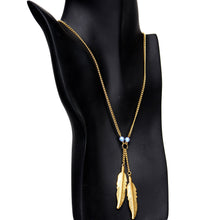 Load image into Gallery viewer, Feathery Gold Plated Chain Necklace Created with Crystals
