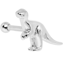 Load image into Gallery viewer, 16G 1/4 Silver Tone Dangerous Dinosaur Tragus Cartilage Earring
