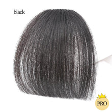 Load image into Gallery viewer, Synthetic Air Bangs Heat Resistant Hairpieces Hair Women Natural Short Black Brown Bangs Hair Clips For Extensions Natural Flat Neat Bangs With Temples For Women One Piece Hairpiece
