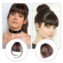 Load image into Gallery viewer, Synthetic Air Bangs Heat Resistant Hairpieces Hair Women Natural Short Black Brown Bangs Hair Clips For Extensions Natural Flat Neat Bangs With Temples For Women One Piece Hairpiece
