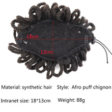 将图片加载到图库查看器，Synthetic Dread Locks Chignon Faux Locks Hair Bun Hairpiece Drawstring Pony Tail Clip in Hair Extensions For Black Women Clip in Hair Extension For Volumized Hair Buns For Girls
