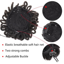 将图片加载到图库查看器，Synthetic Dread Locks Chignon Faux Locks Hair Bun Hairpiece Drawstring Pony Tail Clip in Hair Extensions For Black Women Clip in Hair Extension For Volumized Hair Buns For Girls

