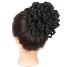 将图片加载到图库查看器，Synthetic Dread Locks Chignon Faux Locks Hair Bun Hairpiece Drawstring Pony Tail Clip in Hair Extensions For Black Women Clip in Hair Extension For Volumized Hair Buns For Girls

