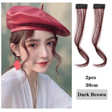 Load image into Gallery viewer, Synthetic Hair Bangs Clip In Front Side Bangs Fake Fringe Hair Extensions For Women Natural Hairpiece Natural Flat Neat side Bangs With Temples For Women One Piece Hairpiece

