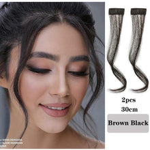 Load image into Gallery viewer, Synthetic Hair Bangs Clip In Front Side Bangs Fake Fringe Hair Extensions For Women Natural Hairpiece Natural Flat Neat side Bangs With Temples For Women One Piece Hairpiece
