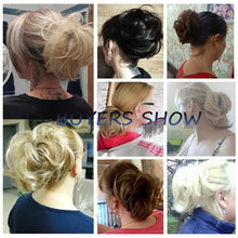 Load image into Gallery viewer, Synthetic Messy Bun Scrunchie Chignon With Elastic Hair Bands Donut Straight Ponytail Hair Pieces For Women Hair Extensions Clip in Hair Extension For Volumized Hair Buns For Girls
