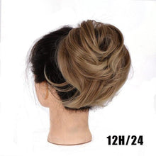 Load image into Gallery viewer, Synthetic Messy Bun Scrunchie Chignon With Elastic Hair Bands Donut Straight Ponytail Hair Pieces For Women Hair Extensions Clip in Hair Extension For Volumized Hair Buns For Girls
