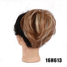 Load image into Gallery viewer, Synthetic Messy Bun Scrunchie Chignon With Elastic Hair Bands Donut Straight Ponytail Hair Pieces For Women Hair Extensions Clip in Hair Extension For Volumized Hair Buns For Girls
