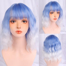 将图片加载到图库查看器，Synthetic Wigs For Women Daily Cosplay Long Water Wave  Lolita Wig With Bangs Cold Brown Heat Resistant Hair Bob Wigs For Black Women Cosplay Wigs For Women Gifts for Girlfriends
