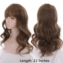 将图片加载到图库查看器，Synthetic Wigs For Women Daily Cosplay Long Water Wave  Lolita Wig With Bangs Cold Brown Heat Resistant Hair Bob Wigs For Black Women Cosplay Wigs For Women Gifts for Girlfriends
