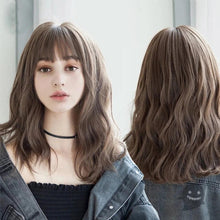 将图片加载到图库查看器，Synthetic Wigs For Women Daily Cosplay Long Water Wave  Lolita Wig With Bangs Cold Brown Heat Resistant Hair Bob Wigs For Black Women Cosplay Wigs For Women Gifts for Girlfriends
