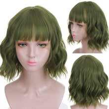 将图片加载到图库查看器，Synthetic Wigs For Women Daily Cosplay Long Water Wave  Lolita Wig With Bangs Cold Brown Heat Resistant Hair Bob Wigs For Black Women Cosplay Wigs For Women Gifts for Girlfriends
