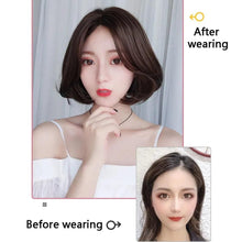 Load image into Gallery viewer, Synthetic Wigs Short Wavy Womens Wig Natural Part Side Hair Black Brown Wigs For Women Heat Resistant Daily Wigs For Black Women Cosplay Wigs For Women Gifts for Girlfriends
