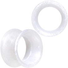 将图片加载到图库查看器，Thin Flexible White Silicone Tunnel Plug Set 6mm to 25mm
