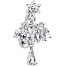 将图片加载到图库查看器，Clear CZ Pendant Top Mount Dangle Belly Ring
