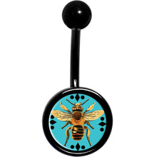 将图片加载到图库查看器，Buzzing Bumble Bee Black Belly Ring
