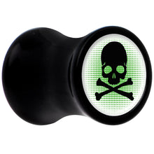 将图片加载到图库查看器，Black Acrylic Green Black Skull Saddle Plug Set 2G
