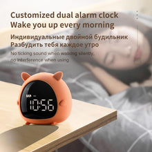 将图片加载到图库查看器，Table Clock Cute Alarm Clock Cute Toddler Alarm Clock Dimming Sleep Training Clock with Night Light Kids Wake Up Clock USB Rechargeable Easy Setting Kids Bedside Kids Night Wake Up Light Multi Function Alarm Clock for For Child Children Home Decoration
