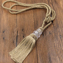 将图片加载到图库查看器，Tassel Curtain Tieback Crystal Bead Hanging Ball Tie Room Accessories Holder Buckle Rope Bandage Holdback Window Shade Curtain Tie Back Tassel Tie Backs for Curtain Beautiful Curtain Holdback Rope
