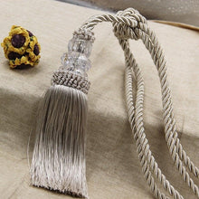 将图片加载到图库查看器，Tassel Curtain Tieback Crystal Bead Hanging Ball Tie Room Accessories Holder Buckle Rope Bandage Holdback Window Shade Curtain Tie Back Tassel Tie Backs for Curtain Beautiful Curtain Holdback Rope
