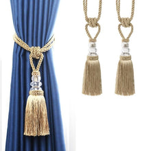 将图片加载到图库查看器，Tassel Curtain Tieback Crystal Bead Hanging Ball Tie Room Accessories Holder Buckle Rope Bandage Holdback Window Shade Curtain Tie Back Tassel Tie Backs for Curtain Beautiful Curtain Holdback Rope
