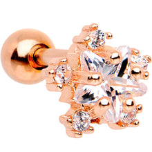 Load image into Gallery viewer, Clear CZ Gem Rose Gold Tone Anodized Stardust Tragus Cartilage Earring
