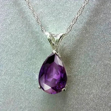将图片加载到图库查看器，Teardrop Shaped Zirconia Pendant Copper Necklace
