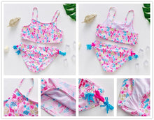 Load image into Gallery viewer, Teenager Girls Swimwear Two pieces Girls Swimsuit High quality Kids Bikini Sets Children Beach Wear Girls Two Piece Bikini Swimsuits Striped Ruffle Swimwear Bathing Suit Set
