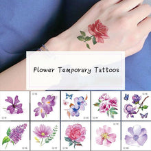 Load image into Gallery viewer, Temporary 3D Rose Flower Tattoos Sticker Body Art Tattoo Sticker Waterproof Luxury Tattoo Rose Lotus Flower Fashion Sticker For Womens
