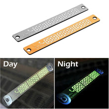 Load image into Gallery viewer, Temporary Car Parking Card Telephone Number Card Notification Car Phone Holder with Car Temporary Parking Phone Numbers Card, Universal Car Dashboard Windscreen Phone Stand Bracket Night Light Sucker Plate Car Styling Phone Number Card

