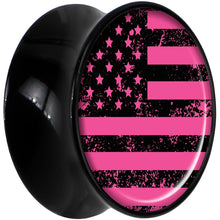 将图片加载到图库查看器，Black Acrylic Pink American Flag Saddle Plug Set 20mm
