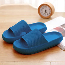 将图片加载到图库查看器，Thick Platform Bathroom Home Slippers Women Fashion Soft Sole EVA Indoor Slides Woman Sandals Summer Non-slip Flip Flops Quick Drying Open Toe Super Soft Comfy Thick Sole Home House Cloud Cushion Sandals For Indoor And Outdoor Platform Shoes
