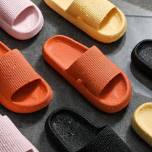 将图片加载到图库查看器，Thick Platform Bathroom Home Slippers Women Fashion Soft Sole EVA Indoor Slides Woman Sandals Summer Non-slip Flip Flops Quick Drying Open Toe Super Soft Comfy Thick Sole Home House Cloud Cushion Sandals For Indoor And Outdoor Platform Shoes
