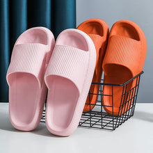 将图片加载到图库查看器，Thick Platform Bathroom Home Slippers Women Fashion Soft Sole EVA Indoor Slides Woman Sandals Summer Non-slip Flip Flops Quick Drying Open Toe Super Soft Comfy Thick Sole Home House Cloud Cushion Sandals For Indoor And Outdoor Platform Shoes
