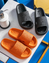 将图片加载到图库查看器，Thick Platform Bathroom Home Slippers Women Fashion Soft Sole EVA Indoor Slides Woman Sandals Summer Non-slip Flip Flops Quick Drying Open Toe Super Soft Comfy Thick Sole Home House Cloud Cushion Sandals For Indoor And Outdoor Platform Shoes

