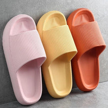 将图片加载到图库查看器，Thick Platform Bathroom Home Slippers Women Fashion Soft Sole EVA Indoor Slides Woman Sandals Summer Non-slip Flip Flops Quick Drying Open Toe Super Soft Comfy Thick Sole Home House Cloud Cushion Sandals For Indoor And Outdoor Platform Shoes
