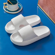 将图片加载到图库查看器，Thick Platform Bathroom Home Slippers Women Fashion Soft Sole EVA Indoor Slides Woman Sandals Summer Non-slip Flip Flops Quick Drying Open Toe Super Soft Comfy Thick Sole Home House Cloud Cushion Sandals For Indoor And Outdoor Platform Shoes
