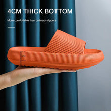 将图片加载到图库查看器，Thick Platform Bathroom Home Slippers Women Fashion Soft Sole EVA Indoor Slides Woman Sandals Summer Non-slip Flip Flops Quick Drying Open Toe Super Soft Comfy Thick Sole Home House Cloud Cushion Sandals For Indoor And Outdoor Platform Shoes
