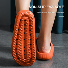将图片加载到图库查看器，Thick Platform Bathroom Home Slippers Women Fashion Soft Sole EVA Indoor Slides Woman Sandals Summer Non-slip Flip Flops Quick Drying Open Toe Super Soft Comfy Thick Sole Home House Cloud Cushion Sandals For Indoor And Outdoor Platform Shoes
