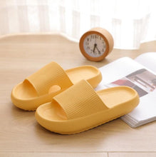 将图片加载到图库查看器，Thick Platform Bathroom Home Slippers Women Fashion Soft Sole EVA Indoor Slides Woman Sandals Summer Non-slip Flip Flops Quick Drying Open Toe Super Soft Comfy Thick Sole Home House Cloud Cushion Sandals For Indoor And Outdoor Platform Shoes
