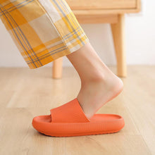 将图片加载到图库查看器，Thick Platform Bathroom Home Slippers Women Fashion Soft Sole EVA Indoor Slides Woman Sandals Summer Non-slip Flip Flops Quick Drying Open Toe Super Soft Comfy Thick Sole Home House Cloud Cushion Sandals For Indoor And Outdoor Platform Shoes
