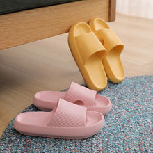 将图片加载到图库查看器，Thick Platform Bathroom Home Slippers Women Fashion Soft Sole EVA Indoor Slides Woman Sandals Summer Non-slip Flip Flops Quick Drying Open Toe Super Soft Comfy Thick Sole Home House Cloud Cushion Sandals For Indoor And Outdoor Platform Shoes
