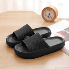 将图片加载到图库查看器，Thick Platform Bathroom Home Slippers Women Fashion Soft Sole EVA Indoor Slides Woman Sandals Summer Non-slip Flip Flops Quick Drying Open Toe Super Soft Comfy Thick Sole Home House Cloud Cushion Sandals For Indoor And Outdoor Platform Shoes

