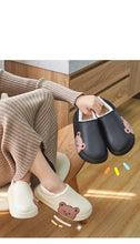 将图片加载到图库查看器，Thick Platform Winter Women Waterproof Non-Slip Home Rubber Slippers Warm Indoor Fur Cotton Women's Cozy Memory Foam Closed Back Slippers Wool-Like Blend Cotton House Shoes
